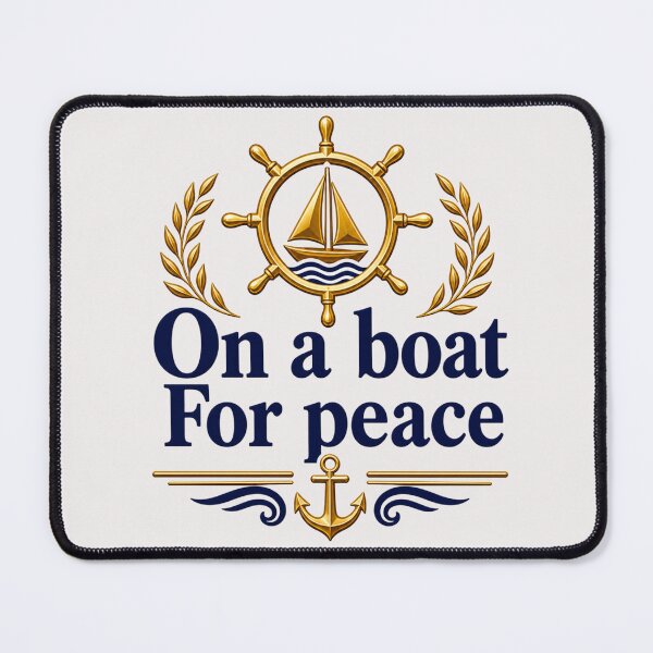 Item preview, On a Boat For Peace – Nautical Helm Sailing Design | Ocean Calm Yacht Lifestyle Graphic designed and sold by MWSailingClub.