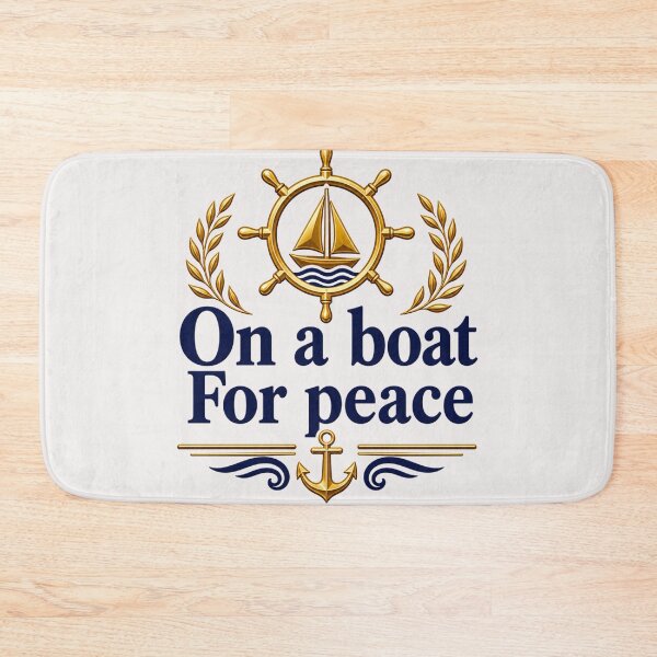 Item preview, On a Boat For Peace – Nautical Helm Sailing Design | Ocean Calm Yacht Lifestyle Graphic designed and sold by MWSailingClub.