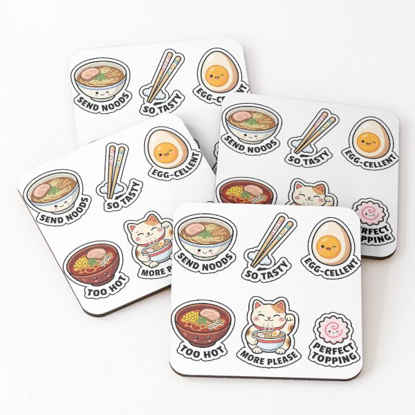 Item preview, Kawaii Ramen Bar Sticker Pack - Cute Noodle & Foodie Doodles designed and sold by SimpleP.