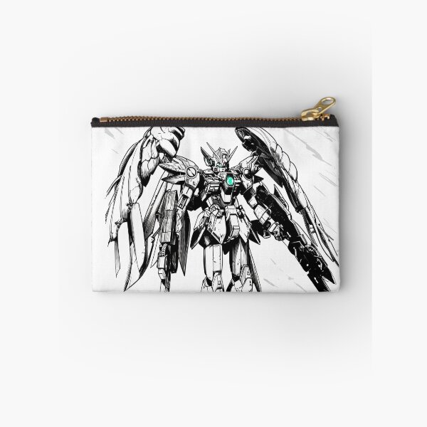 Item preview, black white Wing Gundam drawing vector illustration designed and sold by sabartgunpla.
