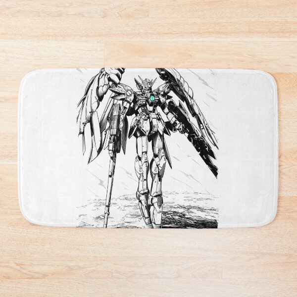 Item preview, black white Wing Gundam drawing vector illustration designed and sold by sabartgunpla.