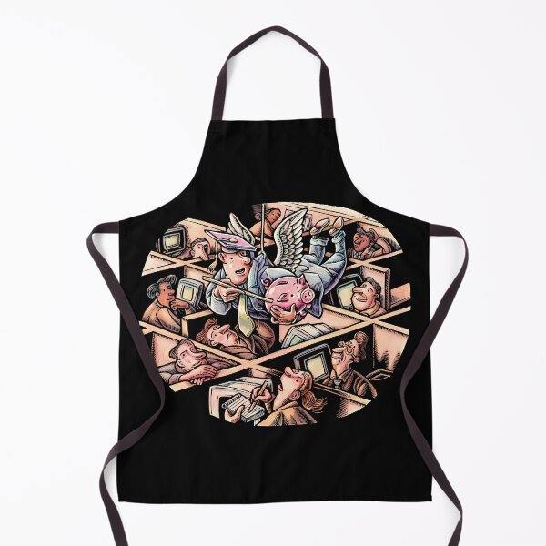Item preview, businessman with angel wings teaches employees in cubicles how to save designed and sold by LisaHaney.