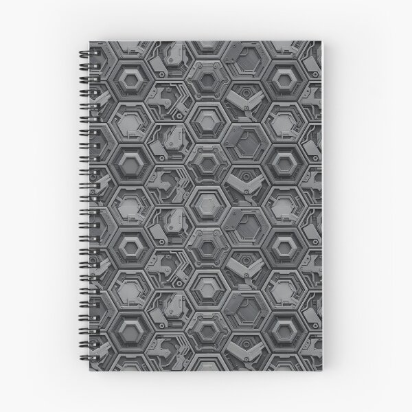 Item preview, Tileable Grey Sci-Fi Mechanical Hexagon Pattern designed and sold by warayut.