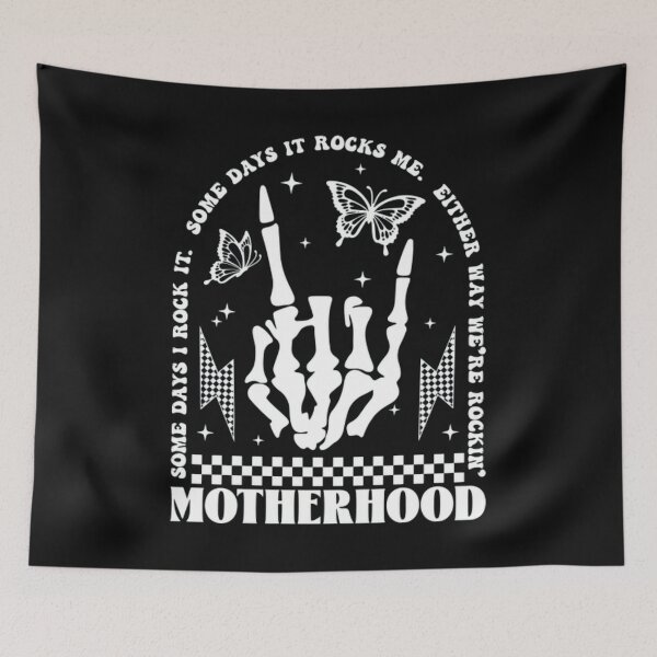 Item preview, Motherhood Rock Hand Skeleton Funny Mom Life Sarcastic Humor Classic T-Shirt designed and sold by Animalfacts002.