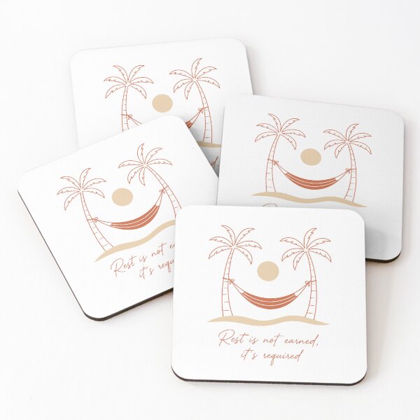 Item preview, Rest Is Not Earned - Tropical Palm Tree Hammock Aesthetic designed and sold by Inkfino.