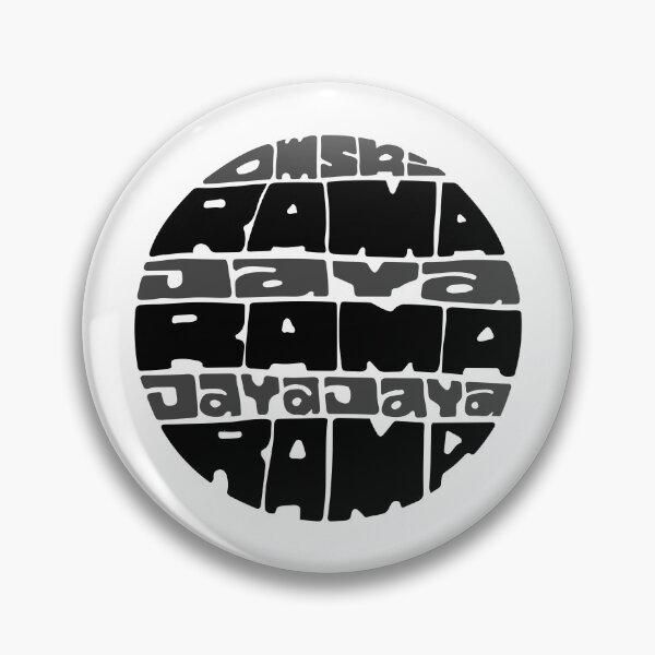 Item preview, Jaya Rama hand lettering round circle mantra chant black grey and white designed and sold by wordznart.