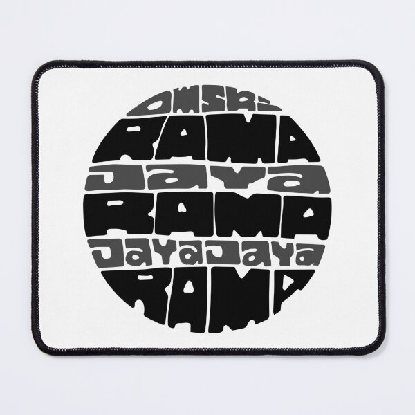 Item preview, Jaya Rama hand lettering round circle mantra chant black grey and white designed and sold by wordznart.