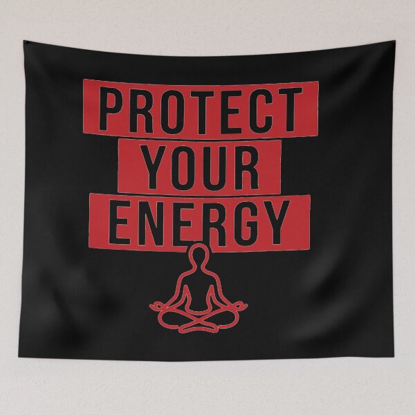 Item preview, Protect Your Energy - Minimalist Red Block Yoga Art designed and sold by MiaStyleStudio.