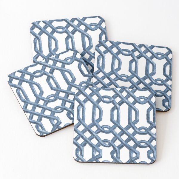 Item preview, Blue chinoiserie trellis designed and sold by AnnaGo.