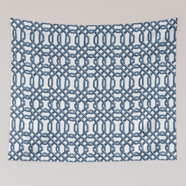 Item preview, Blue chinoiserie trellis designed and sold by AnnaGo.
