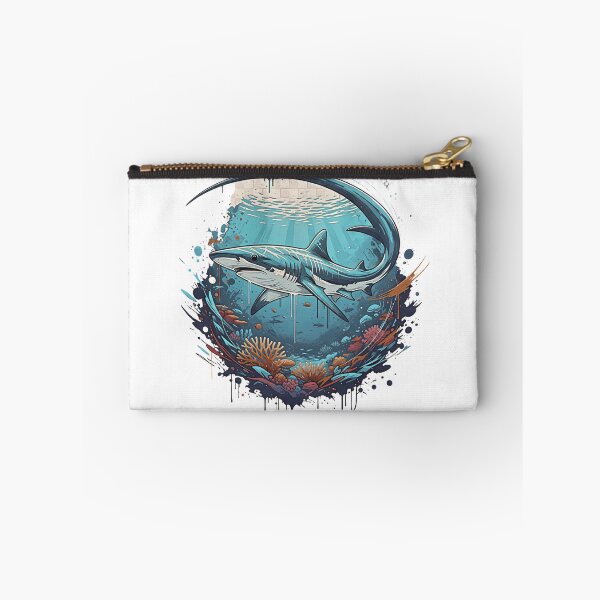 Item preview, Thresher shark Splash Art Print– Deep Sea Marine Life Illustration, Coral Reef Splash Design, Coastal Wall Decor designed and sold by ScapeCraft.