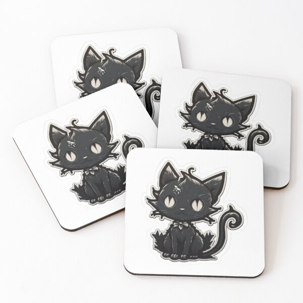 Item preview, Cute Black Cat Sticker | Gothic Kawaii Cat | Spooky Aesthetic Kitty Sticker designed and sold by ZYNORAworld.