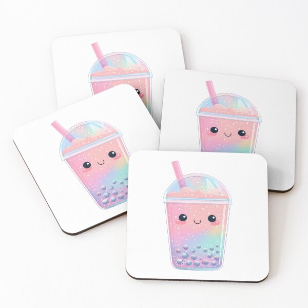 Item preview,  Cute Colorful Boba Tea – Kawaii Bubble Tea Illustration designed and sold by BobaBunny76.