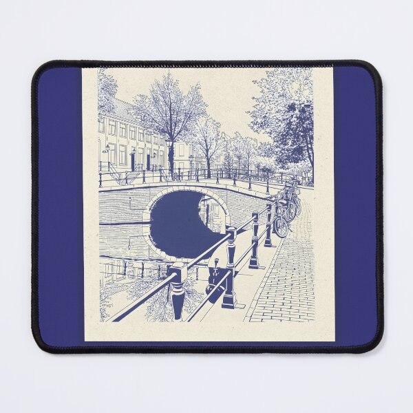 Item preview, Amsterdam Bridge and Bicycles Vintage Dutch Sketch Poster designed and sold by Sorcend.