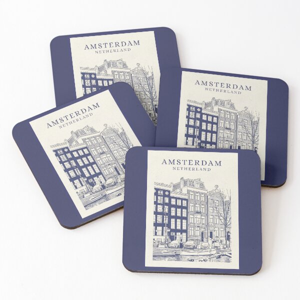 Item preview, Amsterdam Netherlands Historic Architecture Line Art Poster designed and sold by Sorcend.