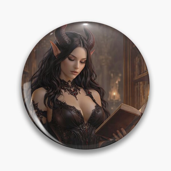 Item preview, Dark Gothic Demon Queen Reading in Ancient Library designed and sold by thor81pl.