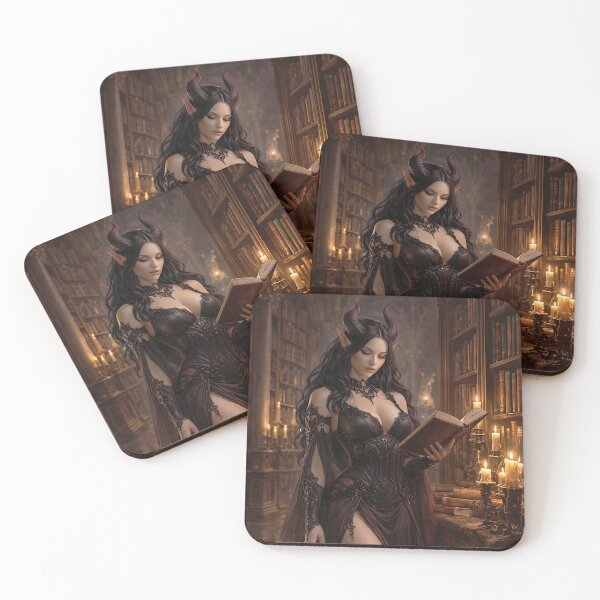 Item preview, Dark Gothic Demon Queen Reading in Ancient Library designed and sold by thor81pl.