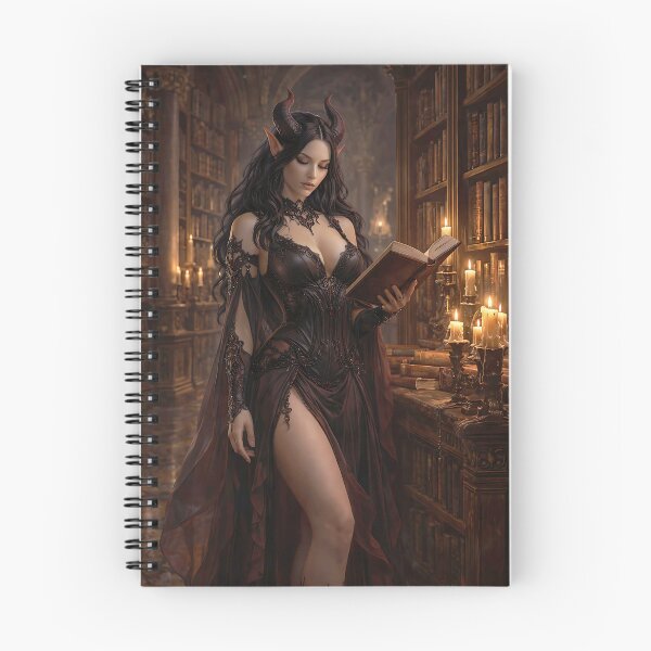 Item preview, Dark Gothic Demon Queen Reading in Ancient Library designed and sold by thor81pl.