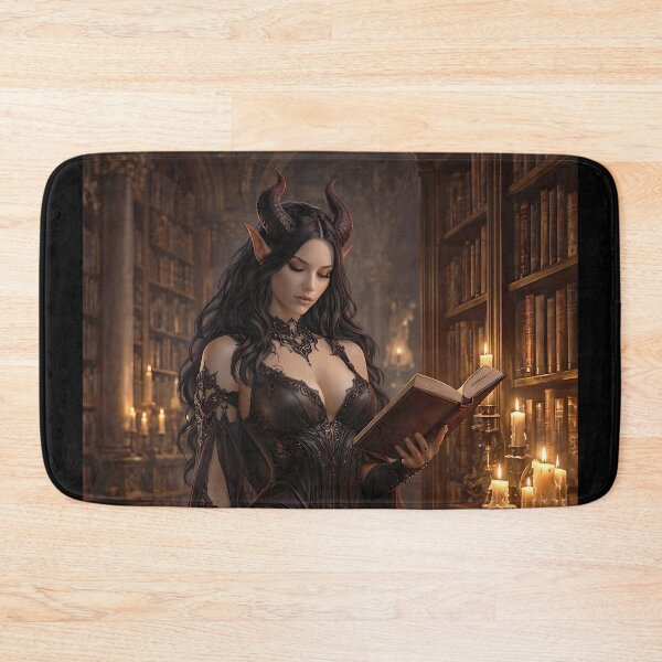 Item preview, Dark Gothic Demon Queen Reading in Ancient Library designed and sold by thor81pl.
