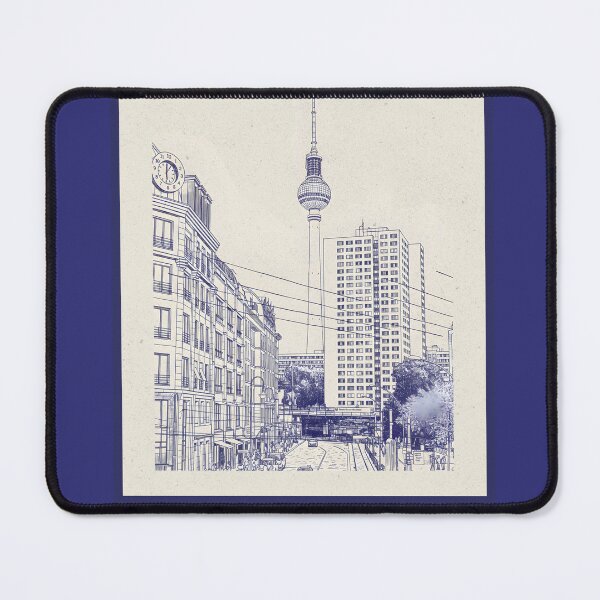 Item preview, Berlin Germany Vintage TV Tower Cityscape Line Art Poster designed and sold by Sorcend.