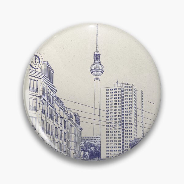 Item preview, Berlin Germany Vintage TV Tower Cityscape Line Art Poster designed and sold by Sorcend.