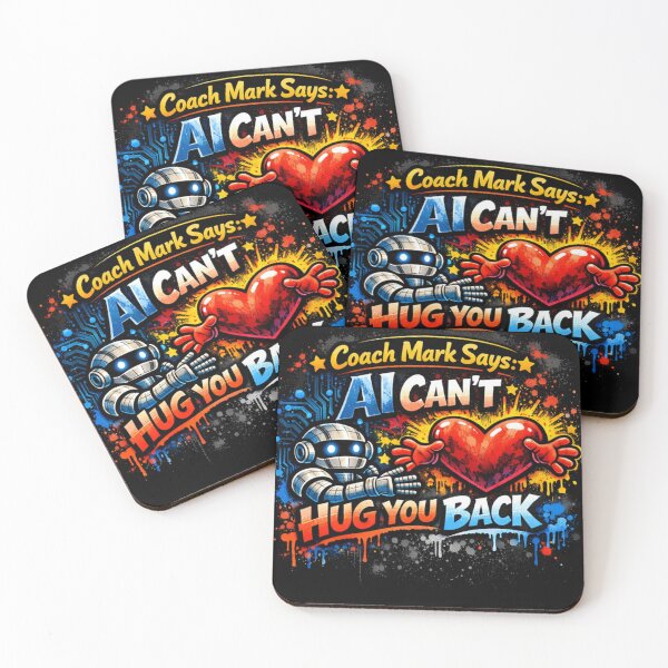Item preview, Coach Mark Says Motivational Art: AI Cant Hug You Back Graffiti Street Art on Human Connection designed and sold by JustRun.