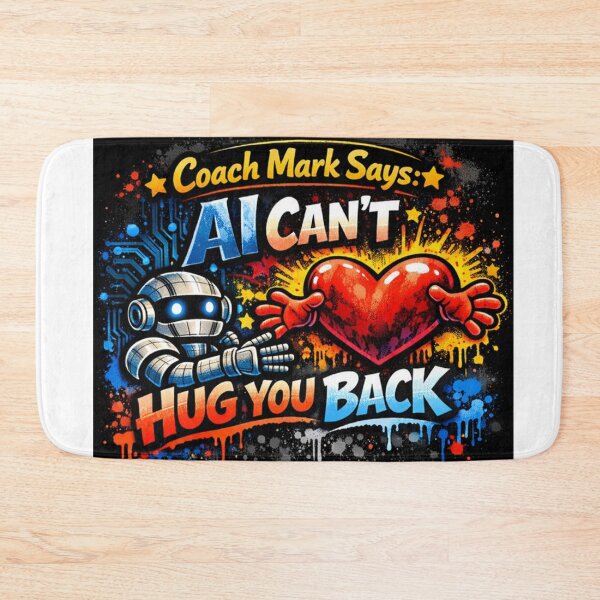 Item preview, Coach Mark Says Motivational Art: AI Cant Hug You Back Graffiti Street Art on Human Connection designed and sold by JustRun.