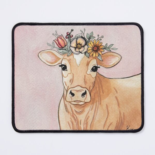Item preview, Cow Jersey dairy Cow Pink designed and sold by Kyra Hillier Art.