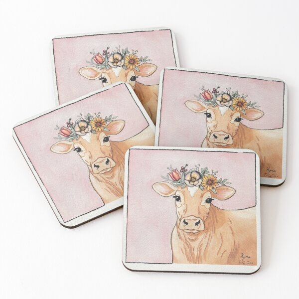 Item preview, Cow Jersey dairy Cow Pink  designed and sold by Kyra Hillier Art.