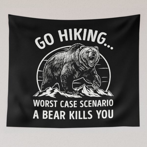 Item preview, Funny Hiking Bear Worst Case Scenario Outdoor Humor designed and sold by RareBunny.