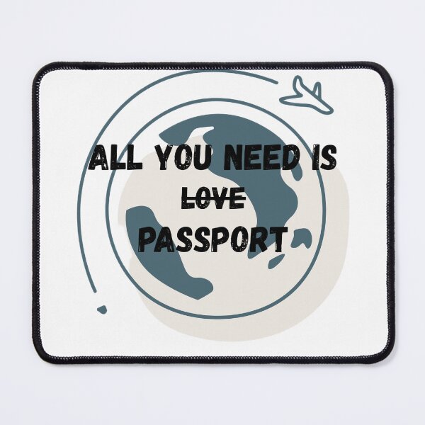 Item preview, All You Need Is Love And A Passport Travel Quote designed and sold by Lush Aura Designs.