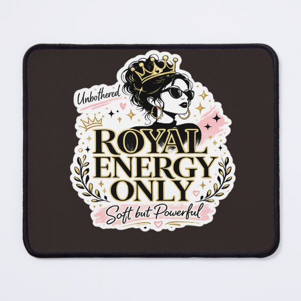 Item preview, Royal Energy Only Aesthetic Girl Boss Quote, Feminine Power Sticker, Soft Girl Era Trendy Typography Design designed and sold by Artbysarmina.