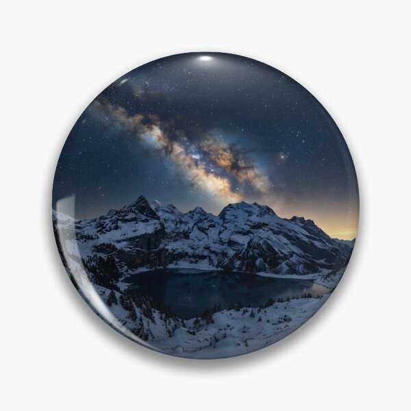 Item preview, Milky Way Galaxy Snowy Mountain Lake Astrophotography designed and sold by novadawy.