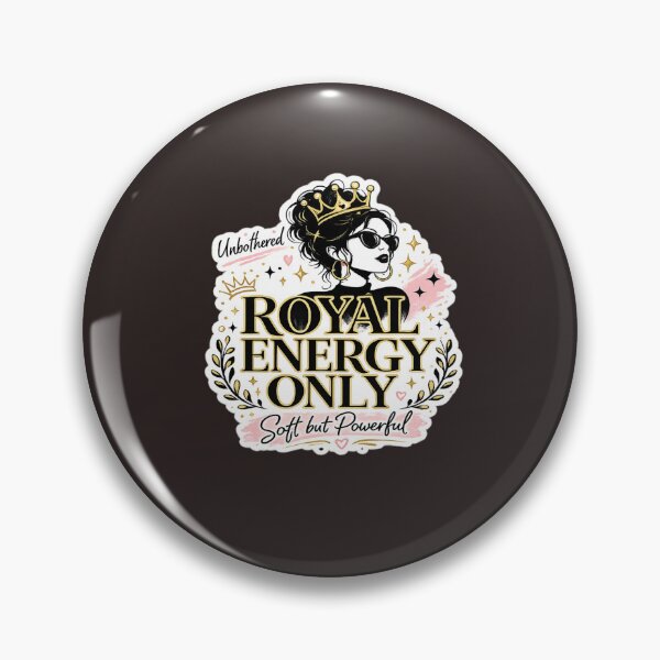 Item preview, Royal Energy Only Aesthetic Girl Boss Quote, Feminine Power Sticker, Soft Girl Era Trendy Typography Design designed and sold by Artbysarmina.