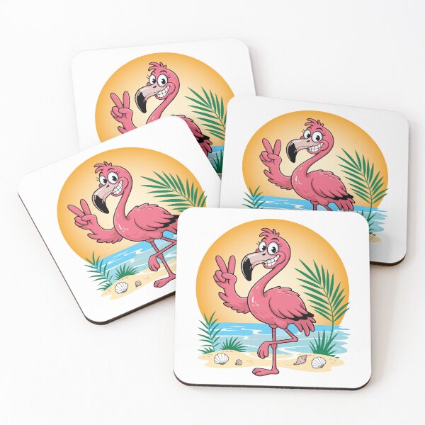 Artikelvorschau, Fröhlicher Flamingo – Niedliche und farbenfrohe tropische Illustration entworfen und verkauft von DoraTora.