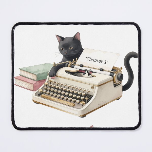 Item preview, Writing Whodunits — Author Cat Vintage Typewriter Mystery Tee designed and sold by kosimazaki.