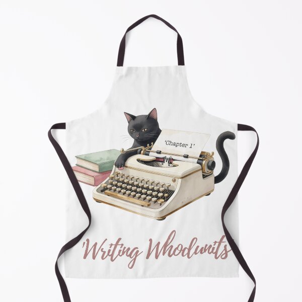 Item preview, Writing Whodunits — Author Cat Vintage Typewriter Mystery Tee designed and sold by kosimazaki.