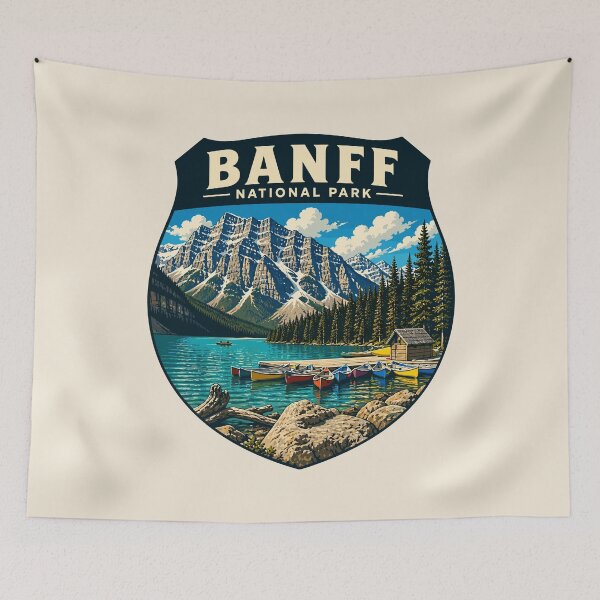 Item preview, Banff National Park Retro Sticker Design designed and sold by Gideon Emmerich.