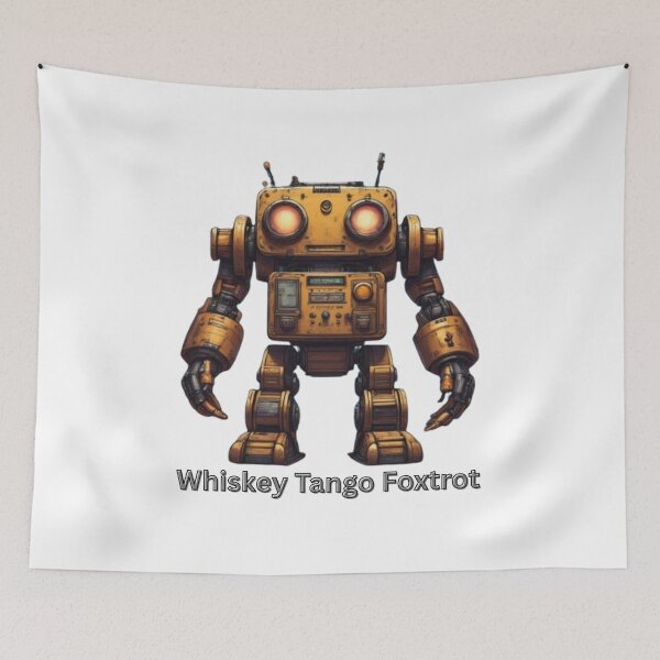 Item preview, Whiskey Tango Foxtrot – Rusty Retro Robot designed and sold by dcohea.