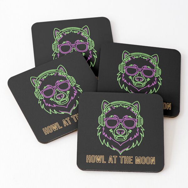 Item preview, Howl at the Moon Neon Wolf DJ Headphones designed and sold by PixelQ.