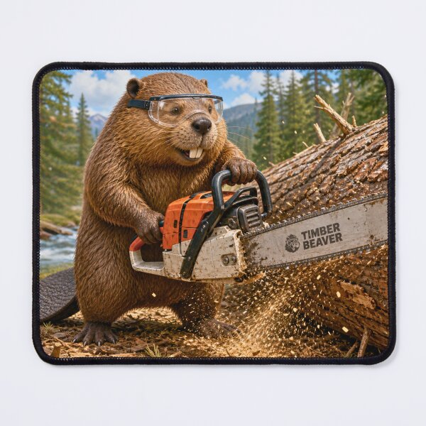 Item preview, Beaver with Chainsaw Funny Lumberjack Animal T-Shirt | Safety Goggles Woodcutting Design designed and sold by AnimalMarvels.