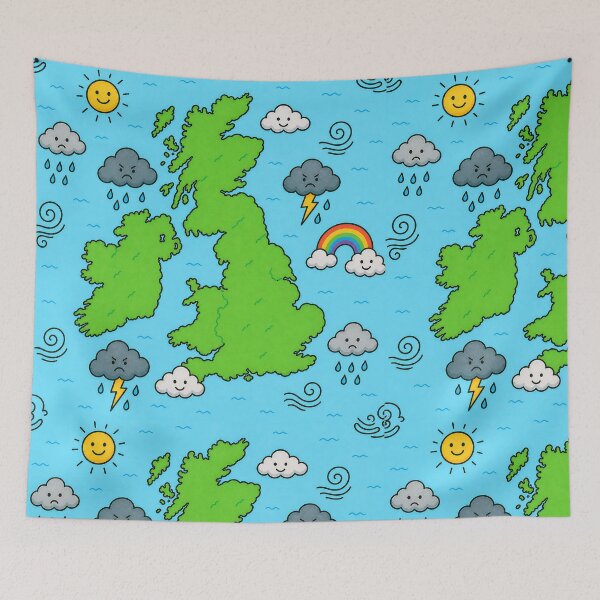 Item preview, British weather – Every season at once Duvet cover weather map designed and sold by Kentala.