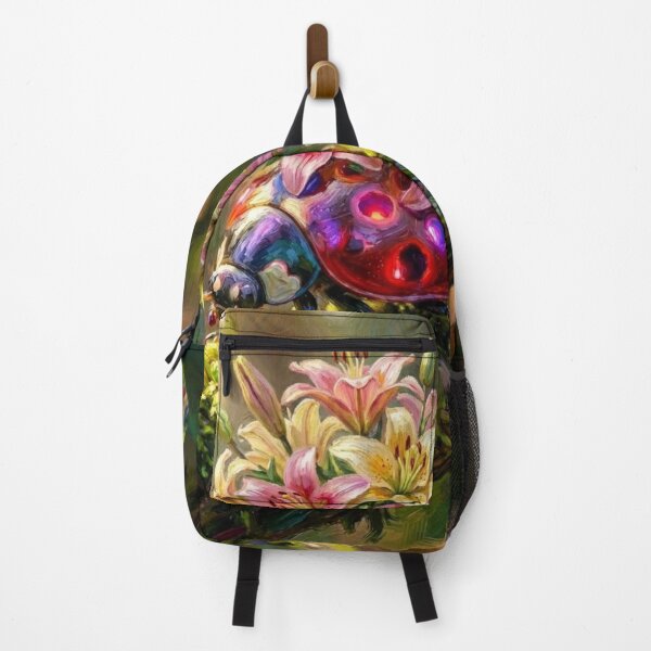 Item preview, Whimsical Nature: Ladybug & Lilies Art Print designed and sold by MagicMood Creations.