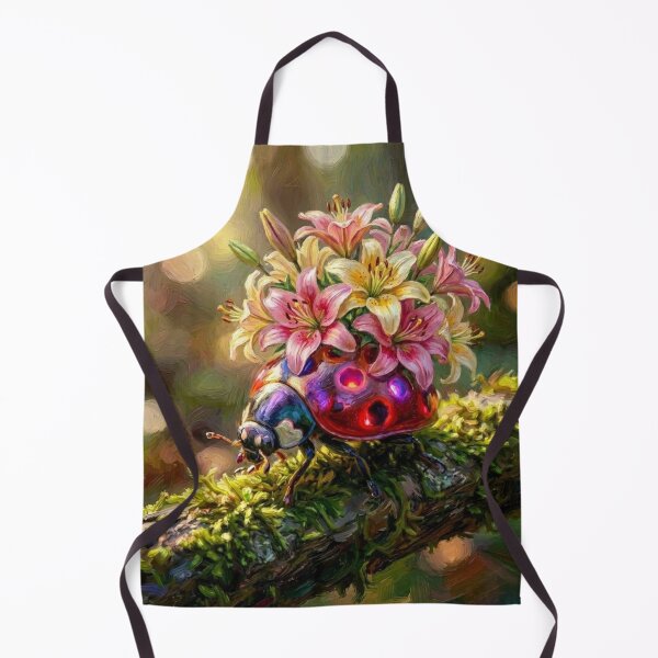 Item preview, Whimsical Nature: Ladybug & Lilies Art Print designed and sold by MagicMood Creations.