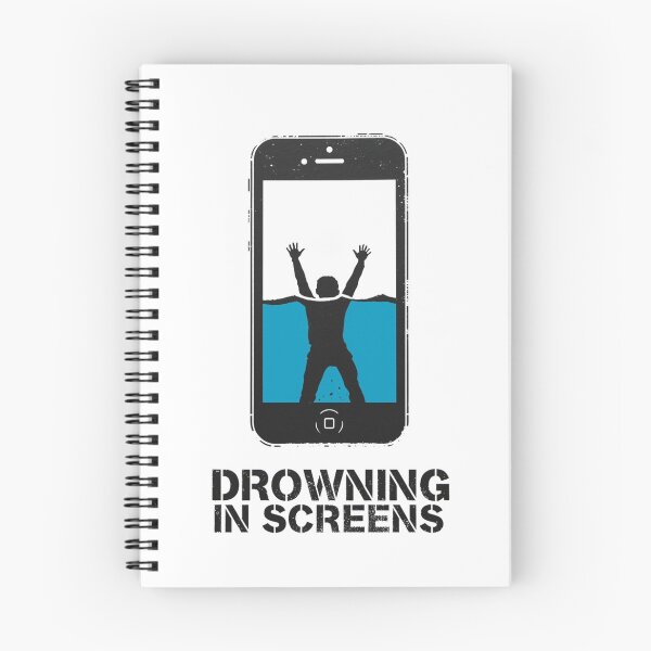 Item preview, Drowning in Screens – Digital Addiction Minimalist Art, Phone Addiction Awareness Design designed and sold by PLUSHIWORLDtm.