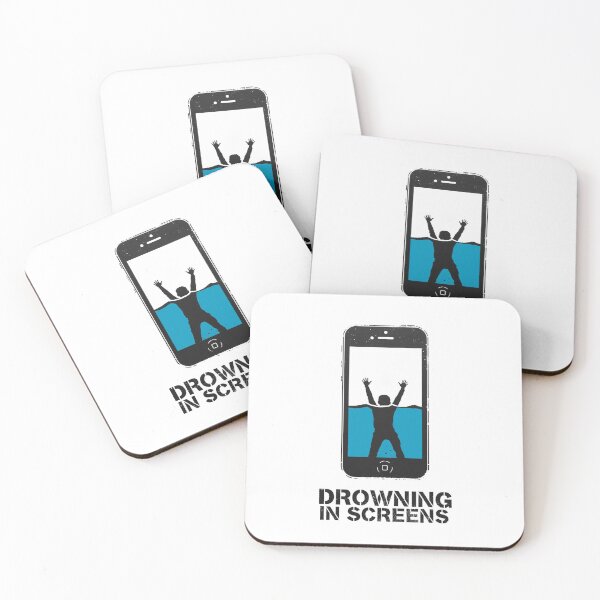 Item preview, Drowning in Screens – Digital Addiction Minimalist Art, Phone Addiction Awareness Design designed and sold by PLUSHIWORLDtm.