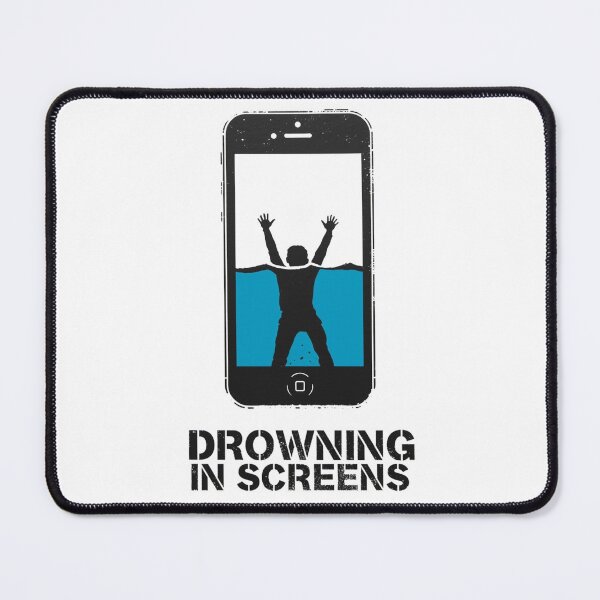 Item preview, Drowning in Screens – Digital Addiction Minimalist Art, Phone Addiction Awareness Design designed and sold by PLUSHIWORLDtm.