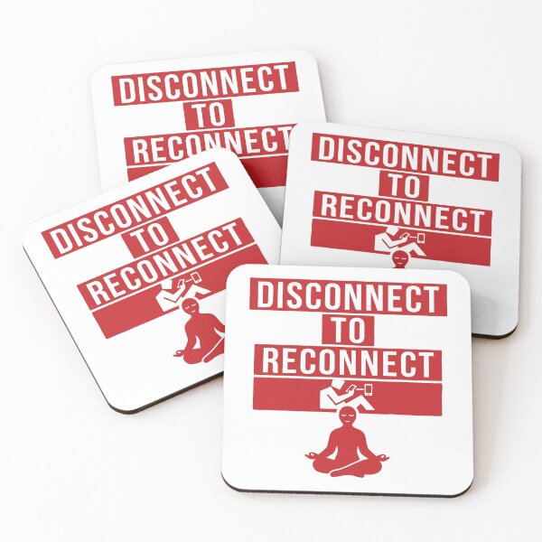 Item preview, Disconnect to Reconnect - Minimalist Digital Detox Red Block Art designed and sold by MiaStyleStudio.