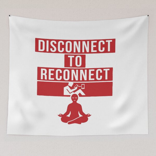 Item preview, Disconnect to Reconnect - Minimalist Digital Detox Red Block Art designed and sold by MiaStyleStudio.