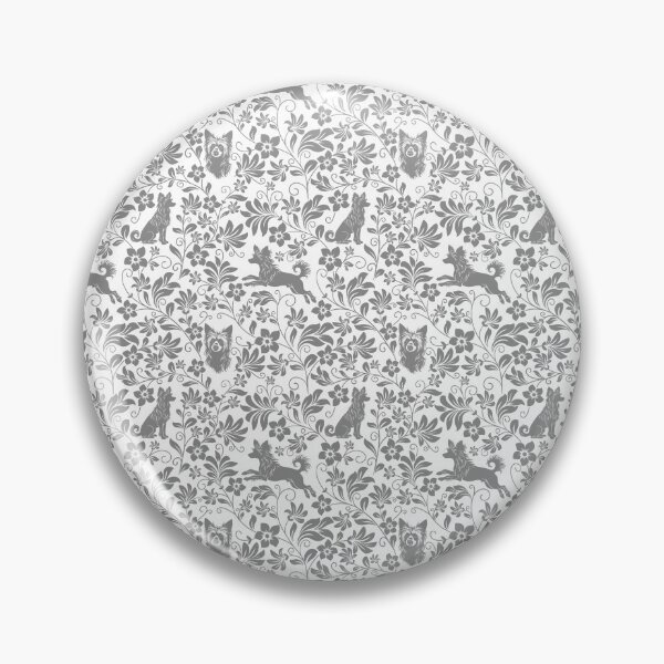 Item preview, Chinese Crested Floral Pattern | Unique Hairless Dog Aesthetic in Grey designed and sold by WildLakePatterns.